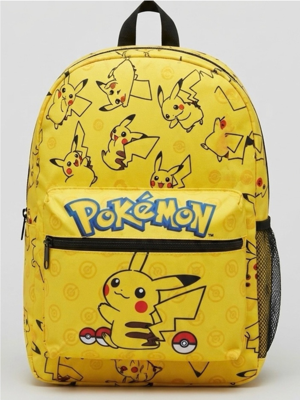 Brand New Pokémon Pikachu Full-Size Backpack - Yellow School Bookbag